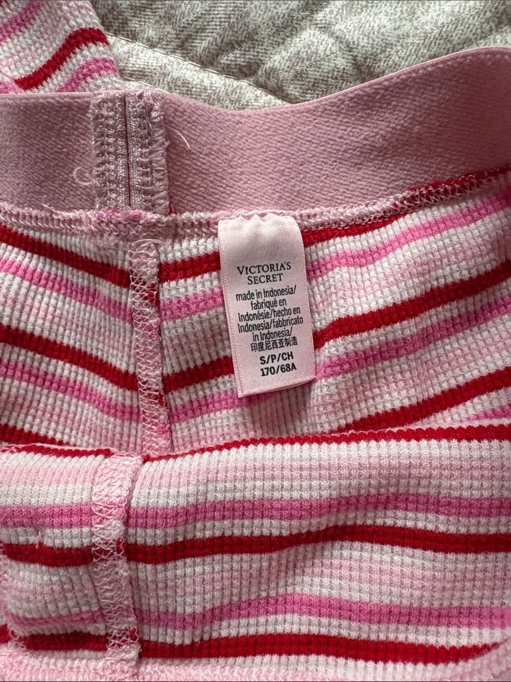 Victoria's Secret Pink and Red Striped Sleep Top & Shorts Set - Picture 2 of 5